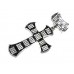 Scarf Ring - 12 PCS Rhinestone Cross Charm - SR-QN9371BKCL